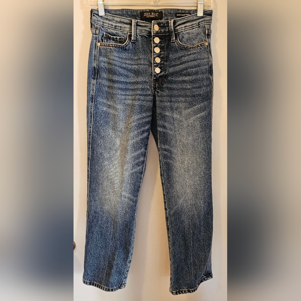 Judy‎ Blue Jeans Slim Straight Rigid Button Fly Blue Women's Size 1/25
